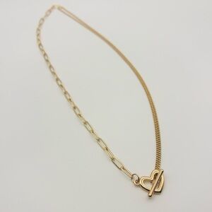 Gold Heart Toggle Necklace